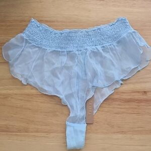 Skims Light Blue Sheer Ruffled Panties Small #20